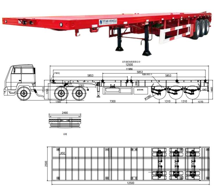 40 Foot 3 Axle Flatbed Trailer Price in Guyana Georgetown,gy