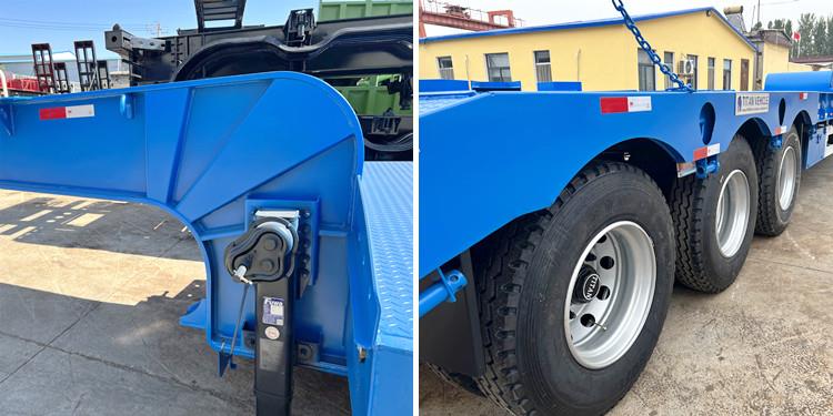 Hydraulic Semi 40ft Tri Axle Low Bed Trailer Truck for Sale in Guyana