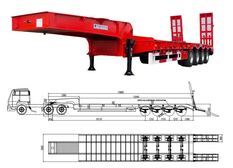 4 Axle Drop Deck Trailer | Low Loader Trailer for Sale in Guyana Bartica