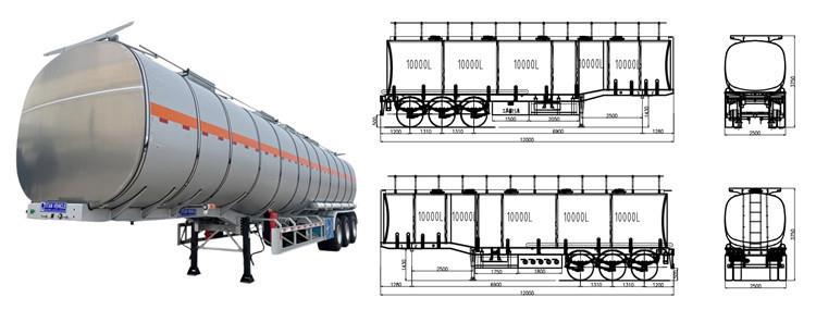 Petrol Stainless Steel Tanker Trailer for Sale in Guyana Bartica