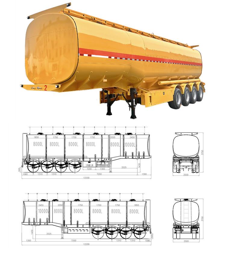 4 Axle 50000 Liters Diesel Tanker Trailer for Sale in Guyana