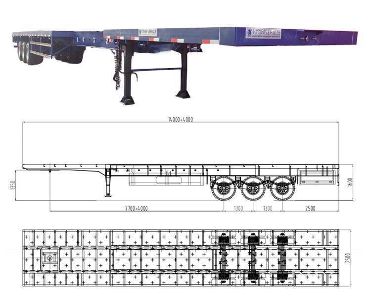 24m Extendable Flatbed Trailer for Sale in Guyana