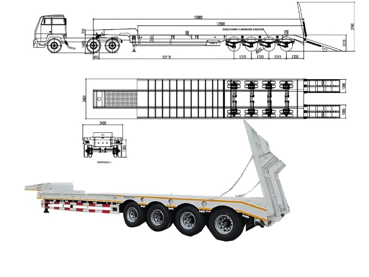 4 Axle 100 Ton Lowbed Trailer for Sale in Guyana