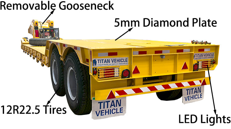 2 Axle 60 Ton Removable Gooseneck Lowboy Trailer for Sale in Guyana