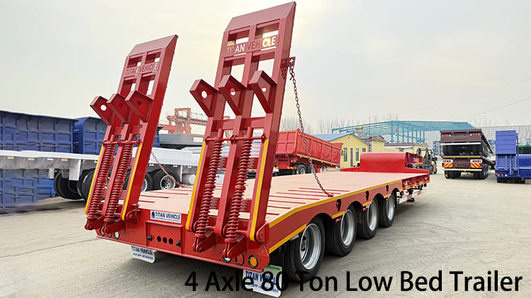 4 Axle 80 Ton Low Bed Trailer Truck for Sale in Guyana