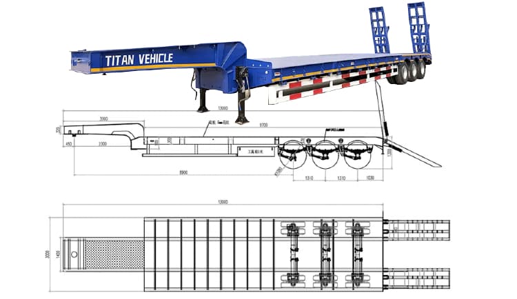 3 Axle 40Ft Semi Low Bed Trailer for Sale in Guyana