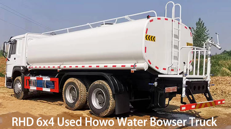 RHD 6x4 Used Howo Water Bowser Truck 371HP for Sale in Guyana