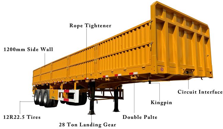 Tri Axle Trailer with Drop Side Semi Trailer for Sale in Guyana