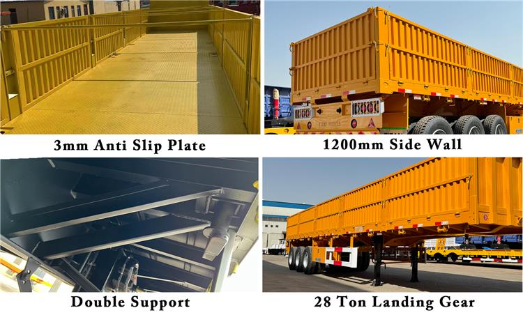 Tri Axle Trailer with Drop Side Semi Trailer for Sale in Guyana
