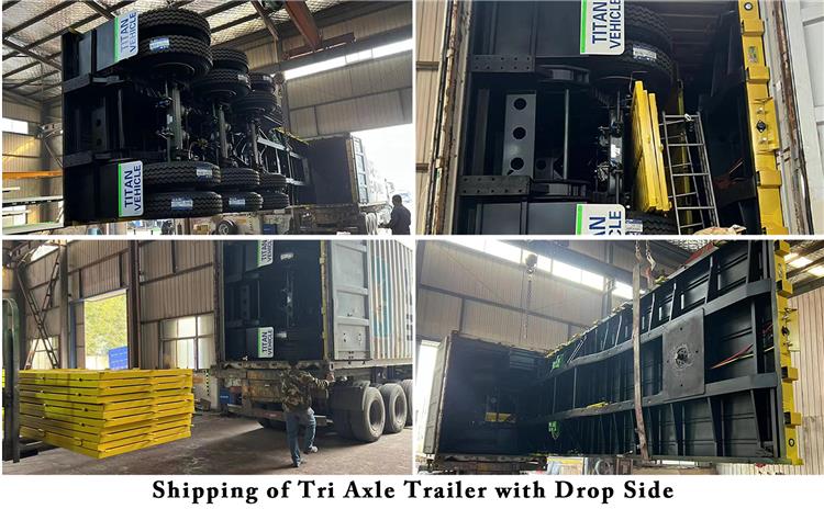 Tri Axle Trailer with Drop Side Semi Trailer for Sale in Guyana