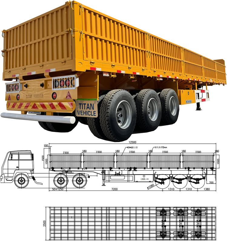 Tri Axle Trailer with Drop Side Semi Trailer for Sale in Guyana