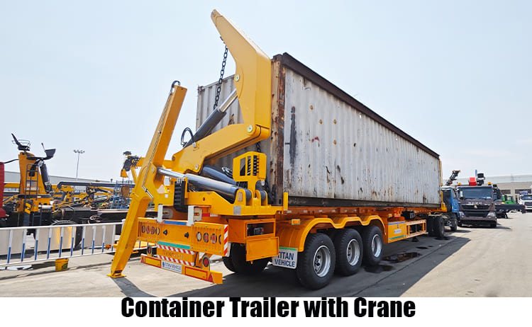 37 Ton Sideloader Side Lifter Container Trailer with Crane for Sale in Guyana