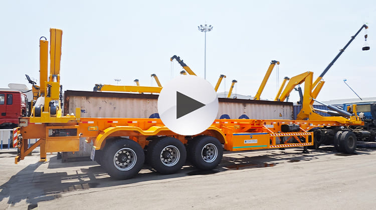 37 Ton Sideloader Side Lifter Container Trailer with Crane for Sale in Guyana