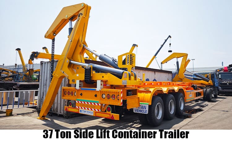 37 Ton Sideloader Side Lifter Container Trailer with Crane for Sale in Guyana