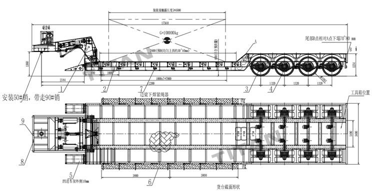 4 Axle Detachable Gooseneck Lowboy Trailer for Sale in Guyana