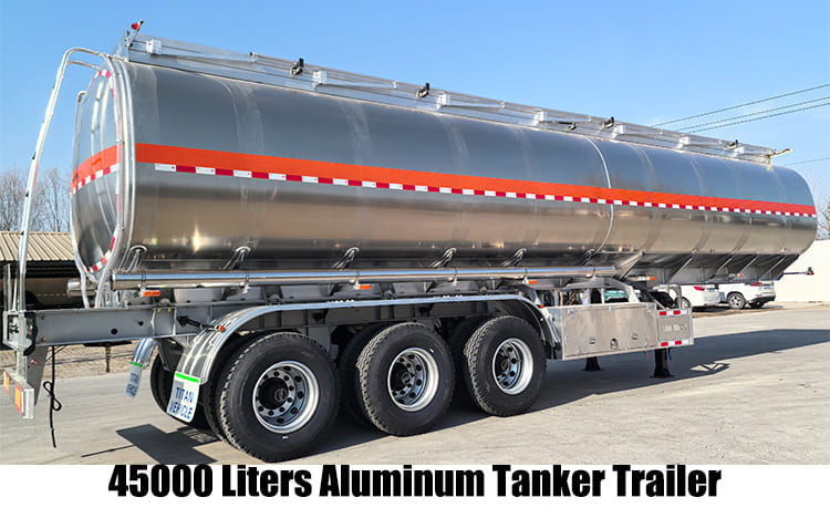 45000 Liters Aluminum Chemical Fuel Tanker Trailer for Sale in Guyana