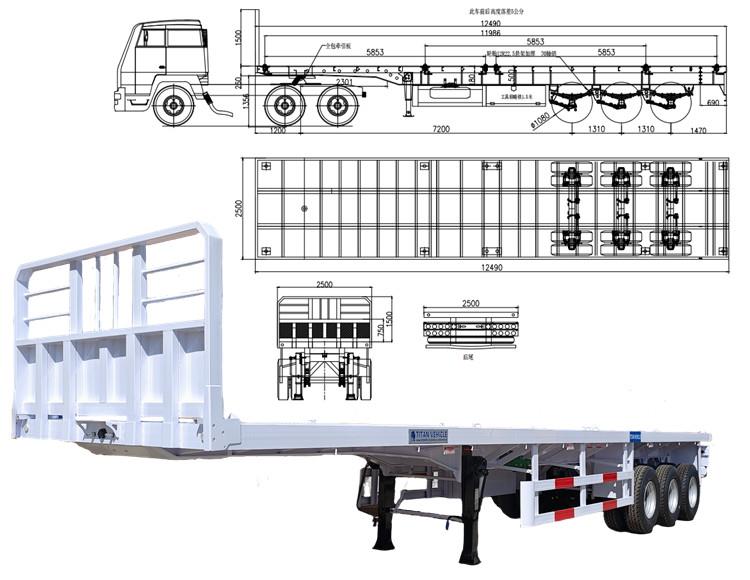 40FT Semi Flat Bed Trailers for Sale Near Me in Guyana