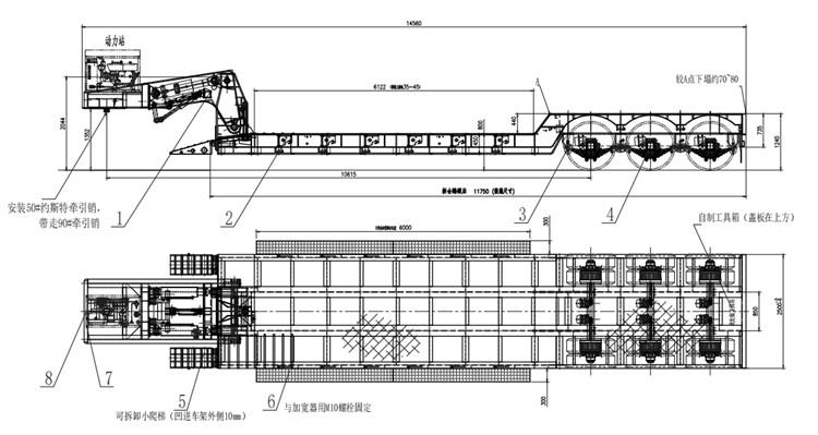Tri Axle Lowboy Semi Trailer Truck Price in Guyana