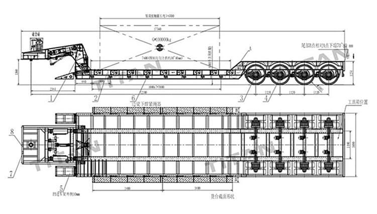 4 Axle Detachable Lowboy Trailer for Sale in Guyana