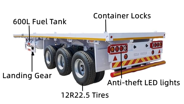 40 ft Flatbed Truck Trailer for Sale in Guyana