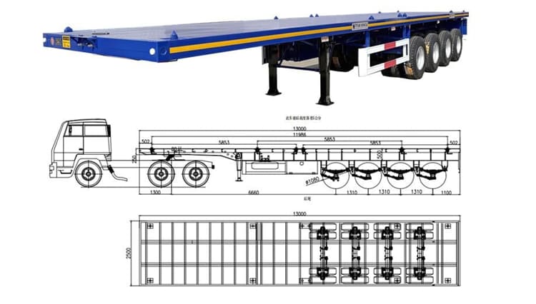40 Ft 4 Axle New Flatbed Container Trailer for Sale in Guyana