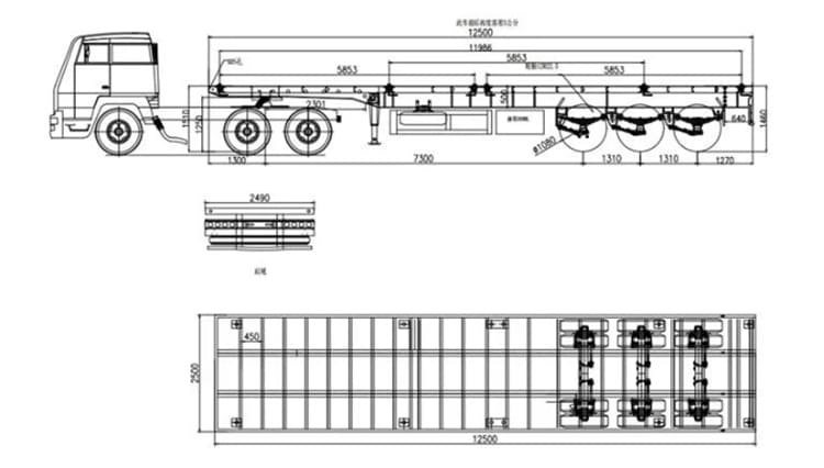 Tri Axle Flatbed Semi Trailer for Sale in Guyana