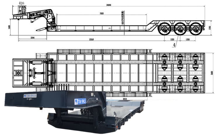 TITAN 3 Line 6 Axle RGN Removable Gooseneck Trailer for Sale in Guyana
