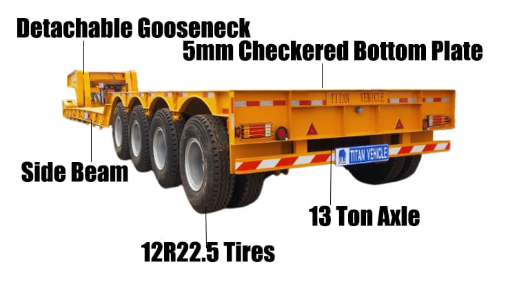 4 Axle 100 Ton Truck Lowboy Gooseneck Trailer for Sale in Guyana