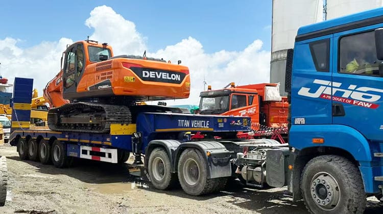 3 Axle 60 Ton 40 Ft Semi Low Bed Trailer Price for Sale in Guyana