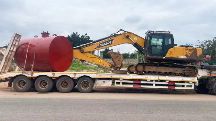 3 Axle 60 Ton 40 Ft Semi Low Bed Trailer Price for Sale in Guyana