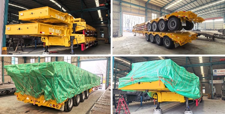 4 Axle 100 Ton Low Bed Truck Trailer for Sale in Guyana   