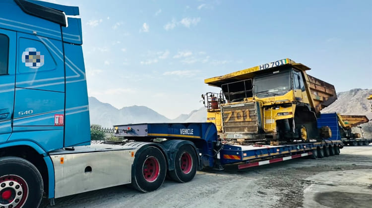 4 Axle 100 Ton Low Bed Truck Trailer for Sale in Guyana   