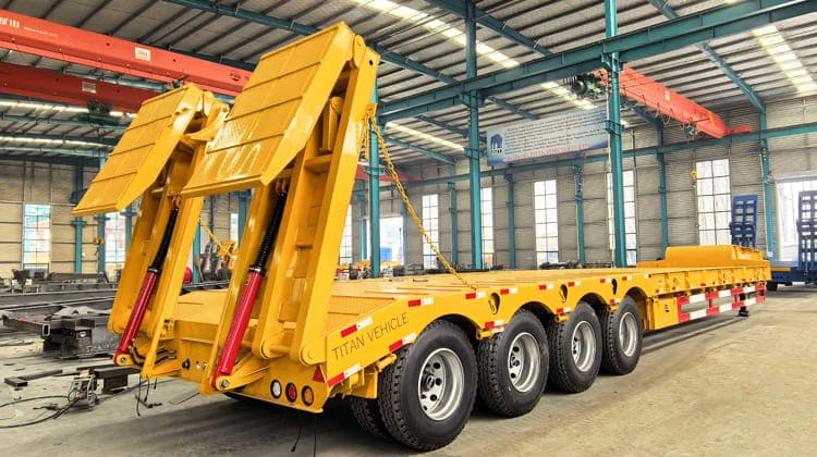 4 Axle 100 Ton Low Bed Truck Trailer for Sale in Guyana