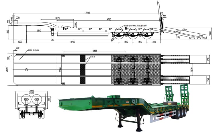 Tri Axle 40 Ft Drop Deck Low Loader Trailer for Sale in Guyana