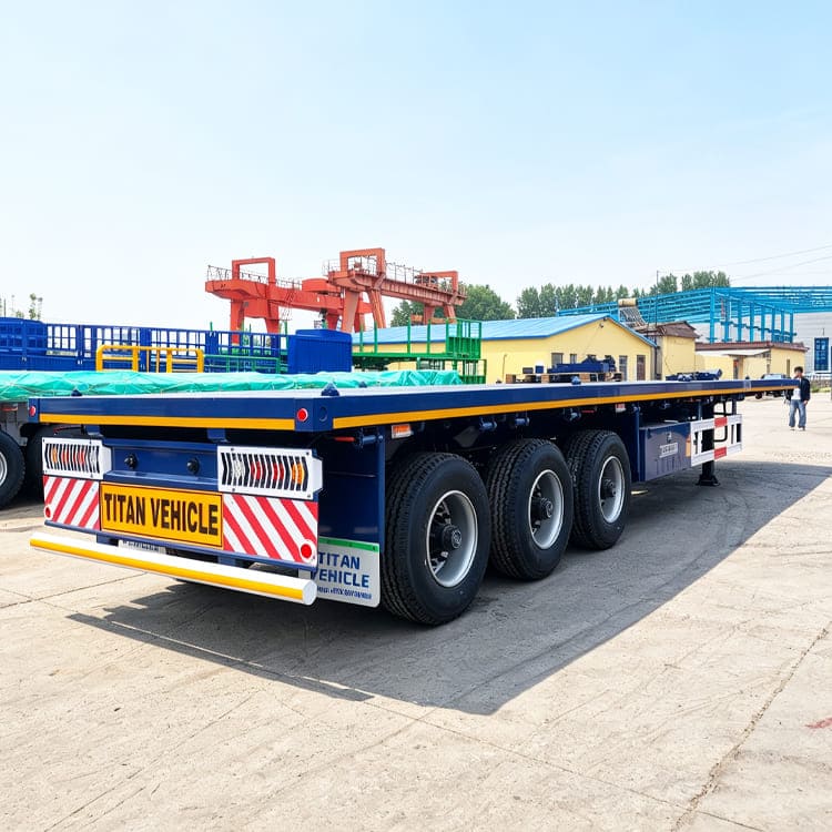 Tri Axle Semi Truck Flatbed Trailer